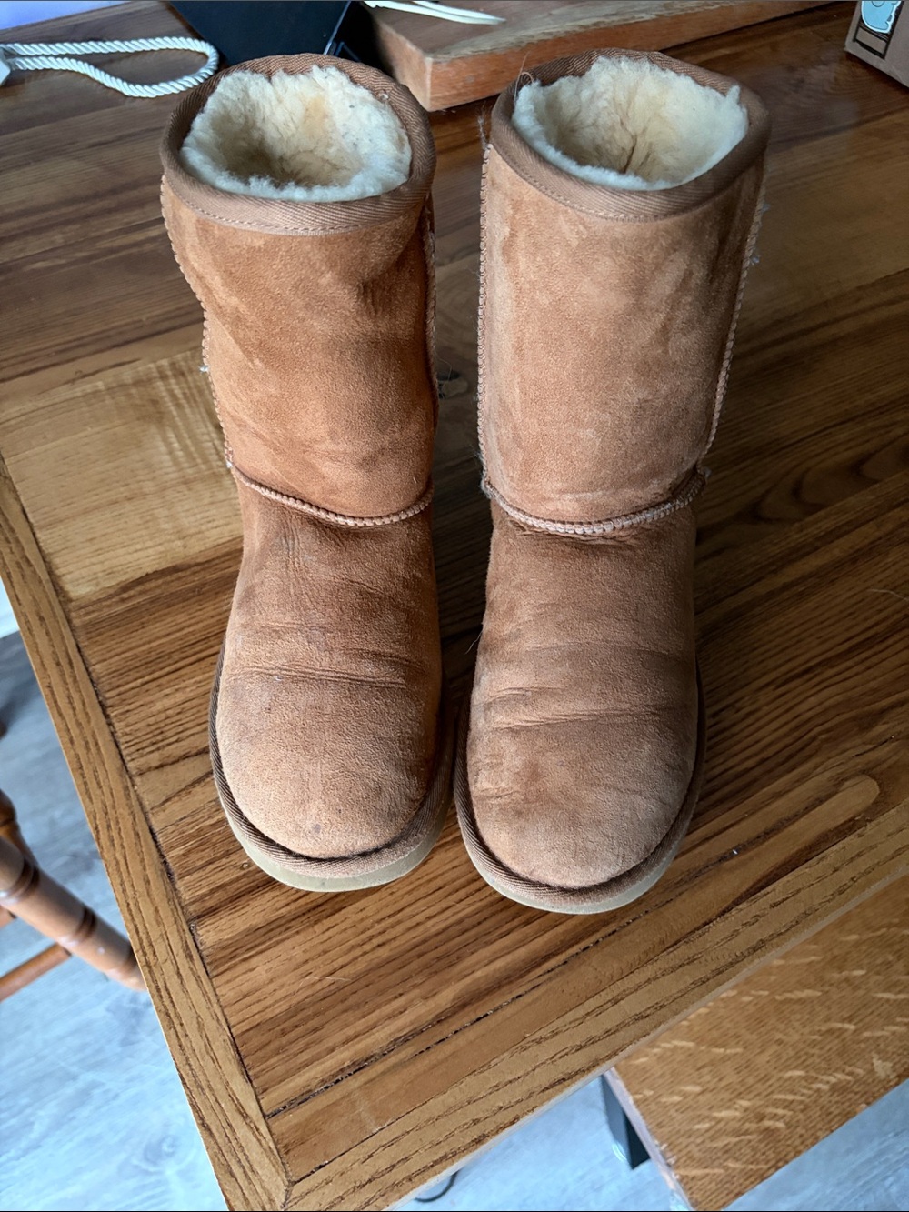 UGG Chestnut Suede Shearling Mid-Calf Boots